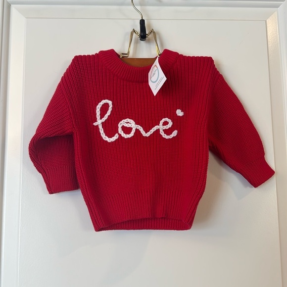 New with tags red knit sweater with love ❤️ size 6months by Abby & Eve - Picture 2 of 8